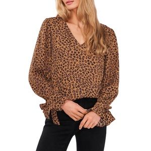 Aqua Leopard Print Top